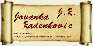 Jovanka Radenković vizit kartica